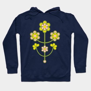 DAISY CHAIN Folk Art Mid-Century Modern Scandi Floral With Flower Blossoms on Cream - UnBlink Studio by Jackie Tahara Hoodie